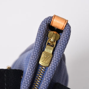 極美品 LOUIS VUITTON ルイヴィトン LV アンティグア カバPM ミニ ハンドバッグ M40090 アンティグア ブルー ゴールド金具 中古 4a009647