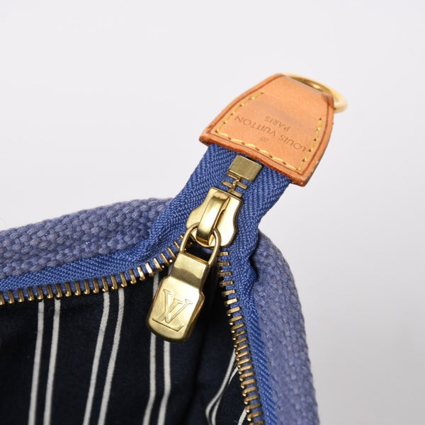 極美品 LOUIS VUITTON ルイヴィトン LV アンティグア カバPM ミニ ハンドバッグ M40090 アンティグア ブルー ゴールド金具 中古 4a009647