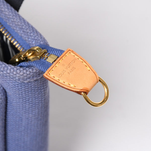極美品 LOUIS VUITTON ルイヴィトン LV アンティグア カバPM ミニ ハンドバッグ M40090 アンティグア ブルー ゴールド金具 中古 4a009647