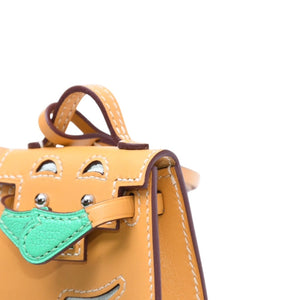 極美品 HERMES エルメス ケリードールチャーム フォイン グリーン系 K刻印 アクセサリー 中古 4a010043