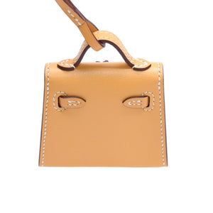 極美品 HERMES エルメス ケリードールチャーム フォイン グリーン系 K刻印 アクセサリー 中古 4a010043