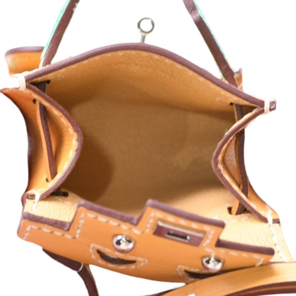 極美品 HERMES エルメス ケリードールチャーム フォイン グリーン系 K刻印 アクセサリー 中古 4a010043