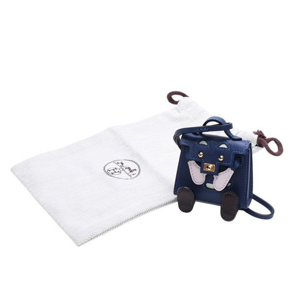 極美品 HERMES エルメス ケリードールチャーム ブルーサフィール ヴェールフィズ U刻印 アクセサリー 中古 4a009620