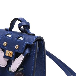 極美品 HERMES エルメス ケリードールチャーム ブルーサフィール ヴェールフィズ U刻印 アクセサリー 中古 4a009620