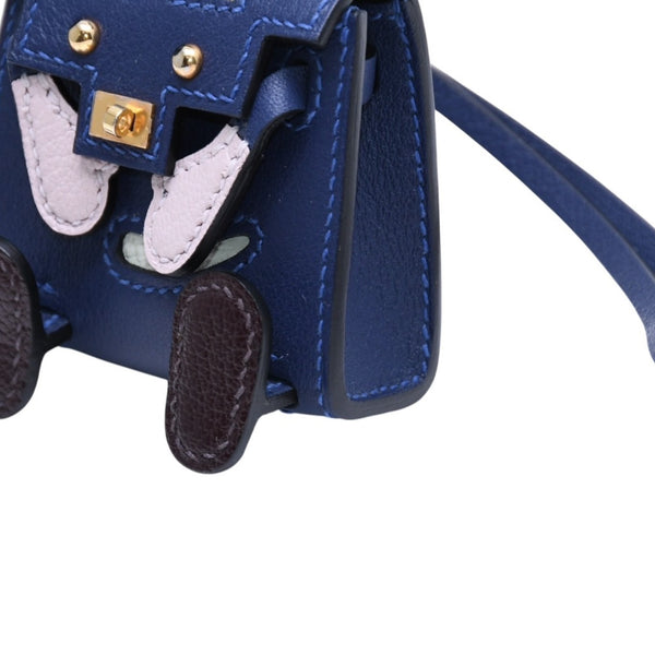 極美品 HERMES エルメス ケリードールチャーム ブルーサフィール ヴェールフィズ U刻印 アクセサリー 中古 4a009620
