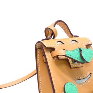 極美品 HERMES エルメス ケリードールチャーム フォイン グリーン系 K刻印 アクセサリー 中古 4a010043