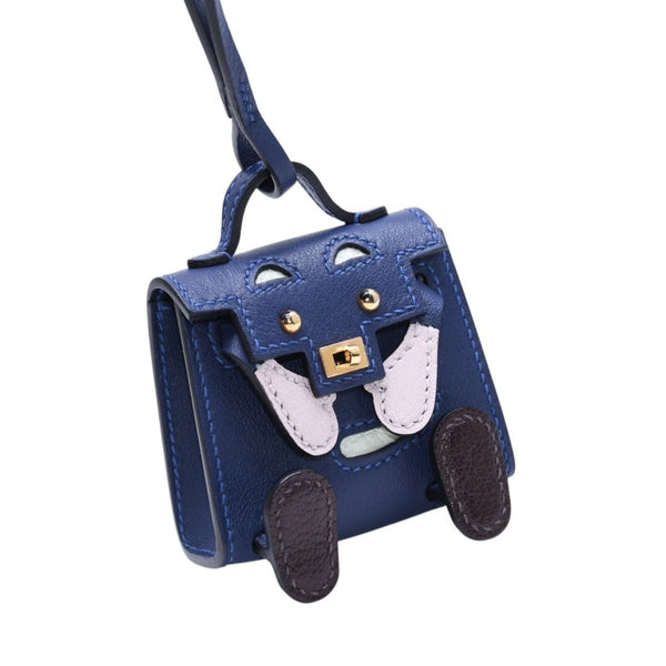 極美品 HERMES エルメス ケリードールチャーム ブルーサフィール ヴェールフィズ U刻印 アクセサリー 中古 4a009620
