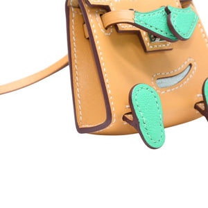 極美品 HERMES エルメス ケリードールチャーム フォイン グリーン系 K刻印 アクセサリー 中古 4a010043