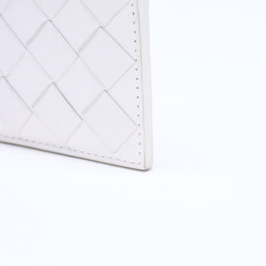 BOTTEGA VENETA ボッテガヴェネタ イントレチャート フラグメントケース コインケース 財布 ホワイト アイボリー シルバー金具 S02259110R 美品 中古 4a009667