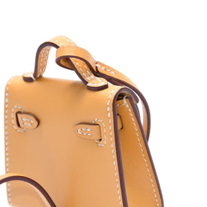 極美品 HERMES エルメス ケリードールチャーム フォイン グリーン系 K刻印 アクセサリー 中古 4a010043