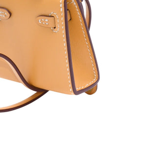極美品 HERMES エルメス ケリードールチャーム フォイン グリーン系 K刻印 アクセサリー 中古 4a010043