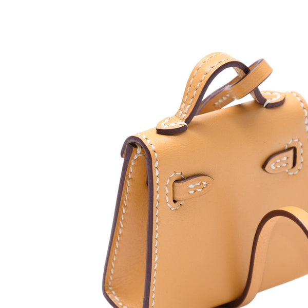 極美品 HERMES エルメス ケリードールチャーム フォイン グリーン系 K刻印 アクセサリー 中古 4a010043