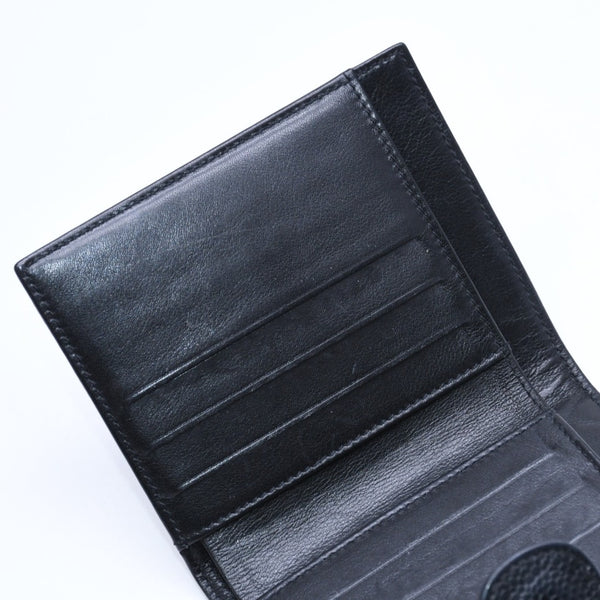 極美品 CHANEL シャネル 3つ折り財布 財布 Wホック ココマーク キャビアスキン 4番台 ブラック 黒 中古 4a009651