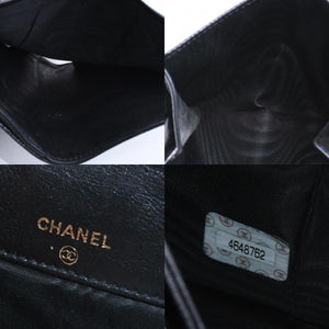 極美品 CHANEL シャネル 3つ折り財布 財布 Wホック ココマーク キャビアスキン 4番台 ブラック 黒 中古 4a009651