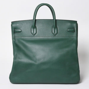 Mint condition HERMES Haut a Courroies 45 handbag, Ardennes green with gold hardware. ◻B stamp, used, item number 4a010051