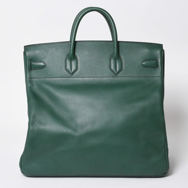 Mint condition HERMES Haut a Courroies 45 handbag, Ardennes green with gold hardware. ◻B stamp, used, item number 4a010051