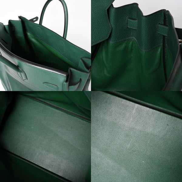 Mint condition HERMES Haut a Courroies 45 handbag, Ardennes green with gold hardware. ◻B stamp, used, item number 4a010051