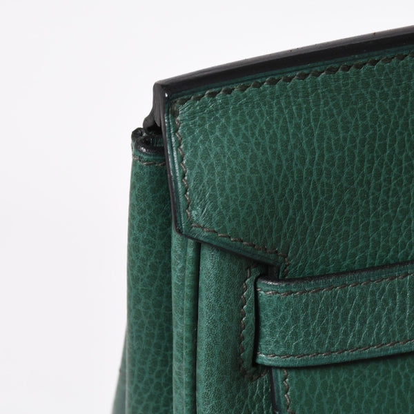 Mint condition HERMES Haut a Courroies 45 handbag, Ardennes green with gold hardware. ◻B stamp, used, item number 4a010051