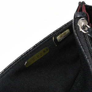 Very Good Condition CHANEL Chain Wallet Long Wallet AP0250 21st Series Coco Mark Caviar Skin Black Silver Hardware Used 4a010040