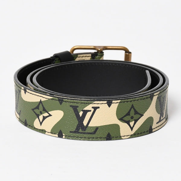 Like new LOUIS VUITTON Belt Suntulle Monogram Moflage Takashi Murakami Size 90 M9646U Gold hardware Used 4a010044