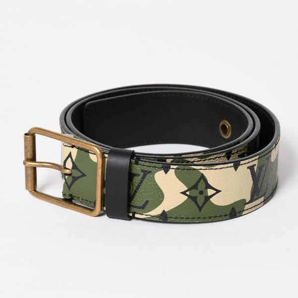 Like new LOUIS VUITTON Belt Suntulle Monogram Moflage Takashi Murakami Size 90 M9646U Gold hardware Used 4a010044