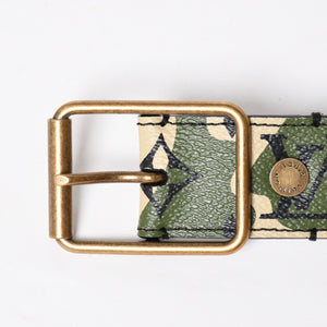 Like new LOUIS VUITTON Belt Suntulle Monogram Moflage Takashi Murakami Size 90 M9646U Gold hardware Used 4a010044