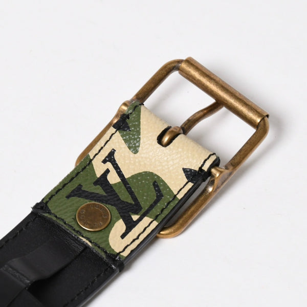 Like new LOUIS VUITTON Belt Suntulle Monogram Moflage Takashi Murakami Size 90 M9646U Gold hardware Used 4a010044