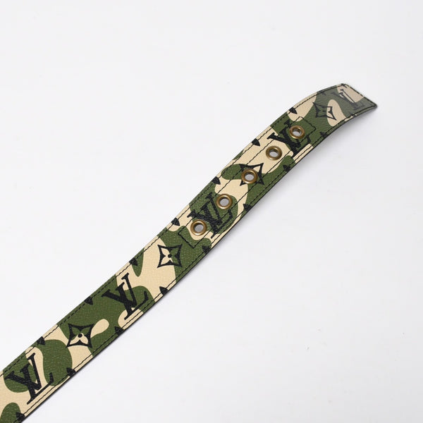 Like new LOUIS VUITTON Belt Suntulle Monogram Moflage Takashi Murakami Size 90 M9646U Gold hardware Used 4a010044