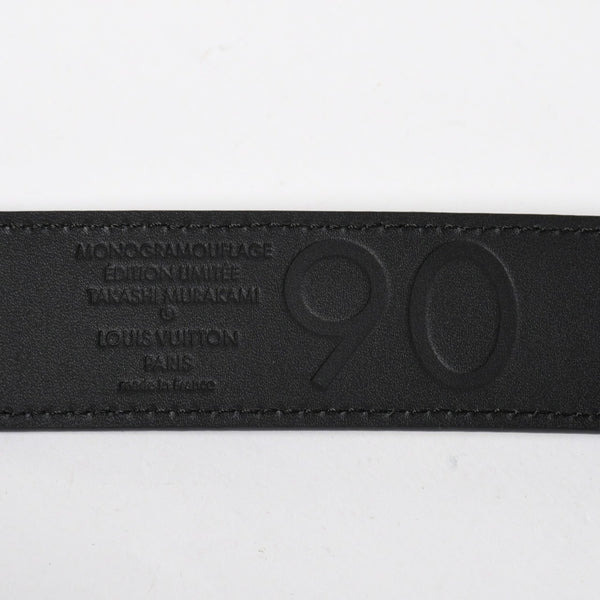 Like new LOUIS VUITTON Belt Suntulle Monogram Moflage Takashi Murakami Size 90 M9646U Gold hardware Used 4a010044