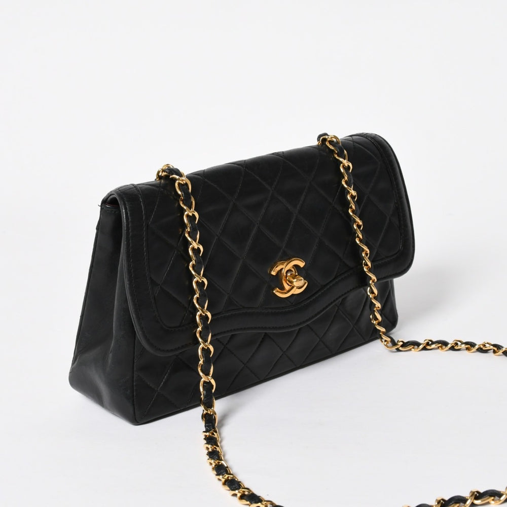 CHANEL Chanel Matelasse 23 Flap Chain Shoulder Bag No. 1 Here Mark Pouch Included Lambskin Black Good Condition Used 4a010055