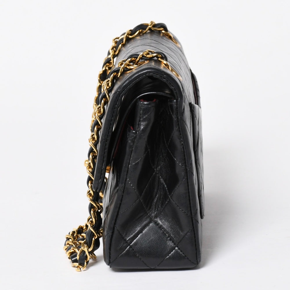 Very Good Condition CHANEL Chanel Matelasse 23 W Flap W Chain Shoulder Bag No. 2 Coco Mark Lambskin A01113 Black Good Condition Used 4a010104