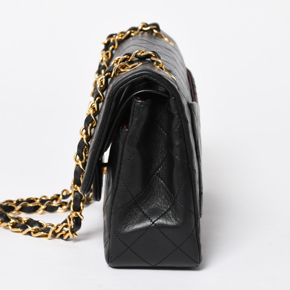 Very Good Condition CHANEL Chanel Matelasse 23 W Flap W Chain Shoulder Bag No. 2 Coco Mark Lambskin A01113 Black Good Condition Used 4a010101