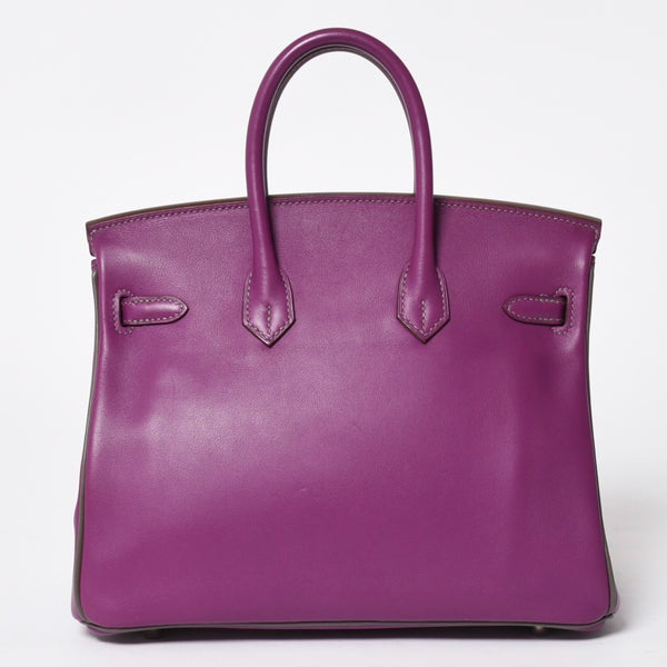 極美品 HERMES エルメス バーキン 25 ハンドバッグ T刻印 アネモネ エトゥープ バイカラー ヴォーシャモニー イニシャル SPO 内縫い 中古 4a010128