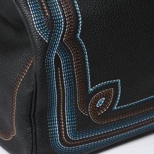 新品同様 HERMES エルメス オータクロア 40 ウェスタン 刺繍 ハンドバッグ ノワール トゴ Z刻印 SV金具 内縫い 中古 4a010131