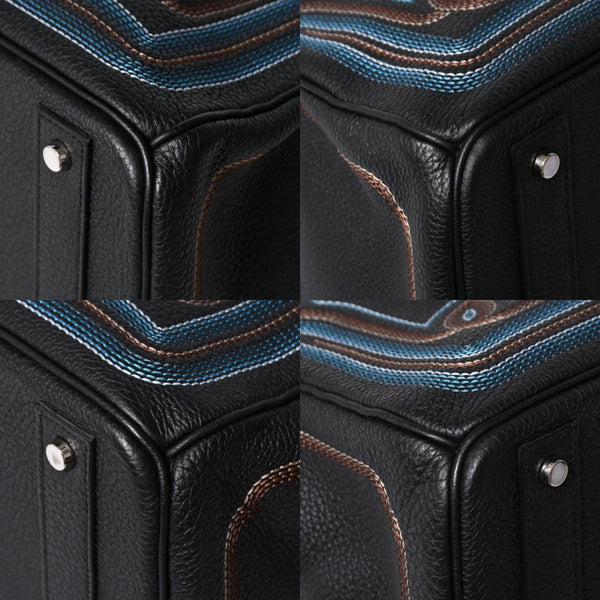 新品同様 HERMES エルメス オータクロア 40 ウェスタン 刺繍 ハンドバッグ ノワール トゴ Z刻印 SV金具 内縫い 中古 4a010131