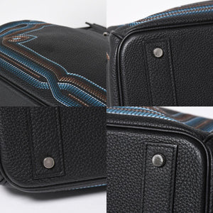 新品同様 HERMES エルメス オータクロア 40 ウェスタン 刺繍 ハンドバッグ ノワール トゴ Z刻印 SV金具 内縫い 中古 4a010131