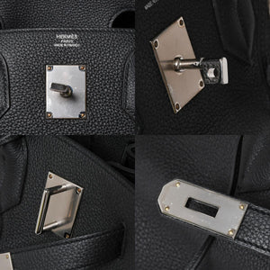 新品同様 HERMES エルメス オータクロア 40 ウェスタン 刺繍 ハンドバッグ ノワール トゴ Z刻印 SV金具 内縫い 中古 4a010131