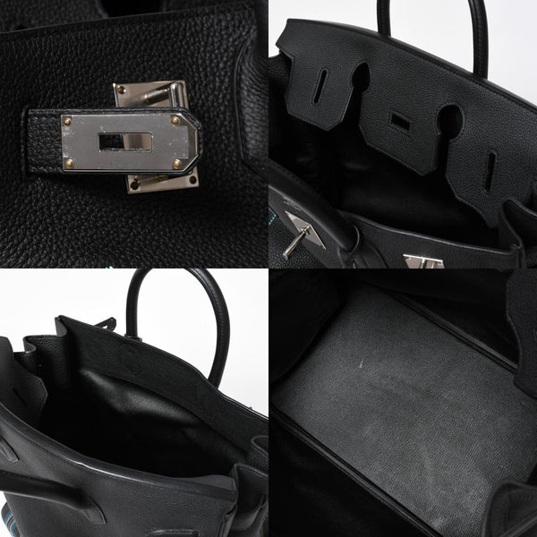 新品同様 HERMES エルメス オータクロア 40 ウェスタン 刺繍 ハンドバッグ ノワール トゴ Z刻印 SV金具 内縫い 中古 4a010131