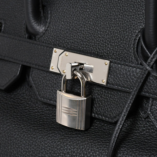 新品同様 HERMES エルメス オータクロア 40 ウェスタン 刺繍 ハンドバッグ ノワール トゴ Z刻印 SV金具 内縫い 中古 4a010131