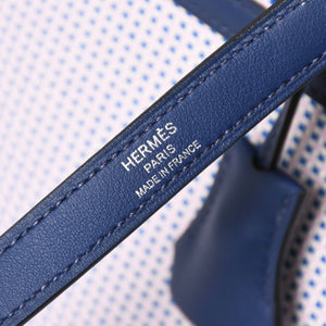 新品同様 HERMES エルメス ケリー28 トワルキャドリーユ スイフト ブルーサフィール エクリュ モーヴ 外縫い U刻印 中古 4a010179