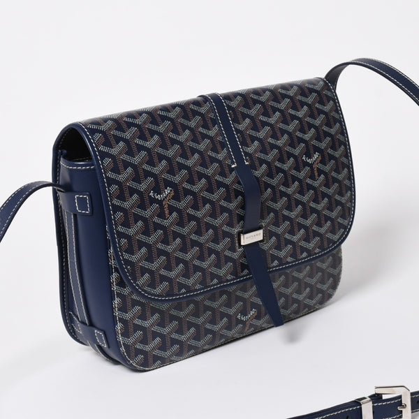 新品同様 GOYARD ゴヤール ベルヴェデーレMMバッグ ショルダーバッグ BELVE3MMLTY02CG02P ネイビー シルバー金具 中古 4a010511