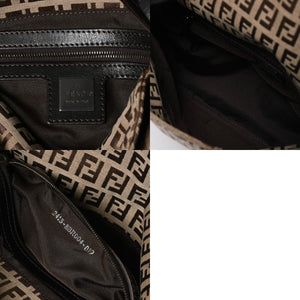 極美品 FENDI フェンディ ハンドバッグ 8BR004 マンマバケット ベージュ キャンバス レザー ズッキーノ柄 ガンメタル金具 中古 4a010201