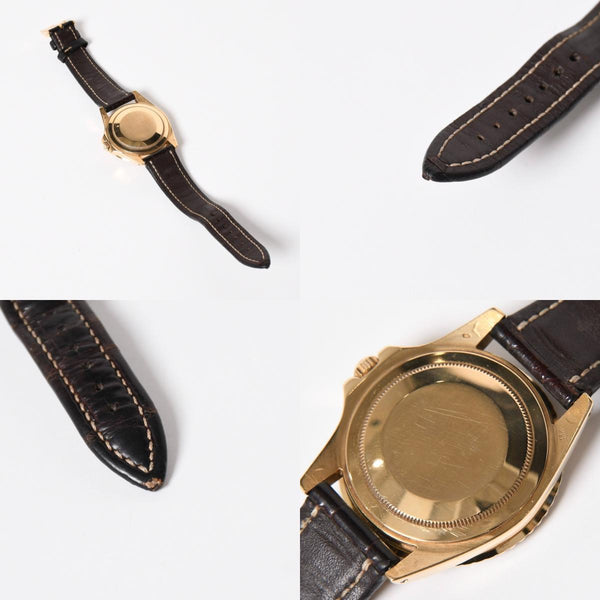 ROLEX ロレックス GMTマスター 腕時計 1675/8 重量約77.10g 18KYG AT ブラウン文字盤 レザー 美品 中古 4a010224
