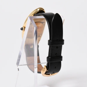極美品 CARTIER カルティエ べニュワール アロンジェ 腕時計 2605 重量約42.57g 18KYG クオーツ ブラック ゴールド シルバー文字盤 中古 4a010225