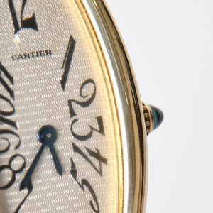 極美品 CARTIER カルティエ べニュワール アロンジェ 腕時計 2605 重量約42.57g 18KYG クオーツ ブラック ゴールド シルバー文字盤 中古 4a010225