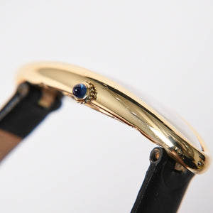極美品 CARTIER カルティエ べニュワール アロンジェ 腕時計 2605 重量約42.57g 18KYG クオーツ ブラック ゴールド シルバー文字盤 中古 4a010225