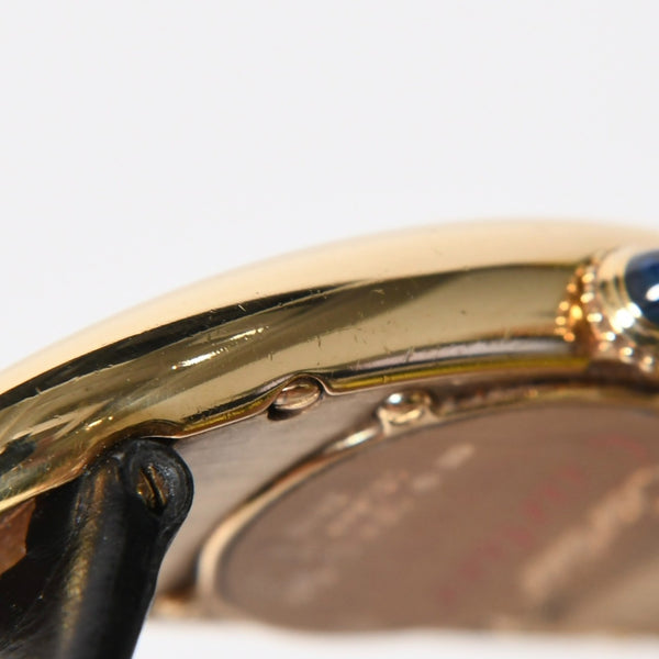 極美品 CARTIER カルティエ べニュワール アロンジェ 腕時計 2605 重量約42.57g 18KYG クオーツ ブラック ゴールド シルバー文字盤 中古 4a010225