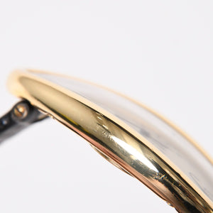 極美品 CARTIER カルティエ べニュワール アロンジェ 腕時計 2605 重量約42.57g 18KYG クオーツ ブラック ゴールド シルバー文字盤 中古 4a010225