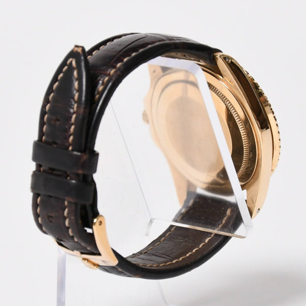 ROLEX ロレックス GMTマスター 腕時計 1675/8 重量約77.10g 18KYG AT ブラウン文字盤 レザー 美品 中古 4a010224