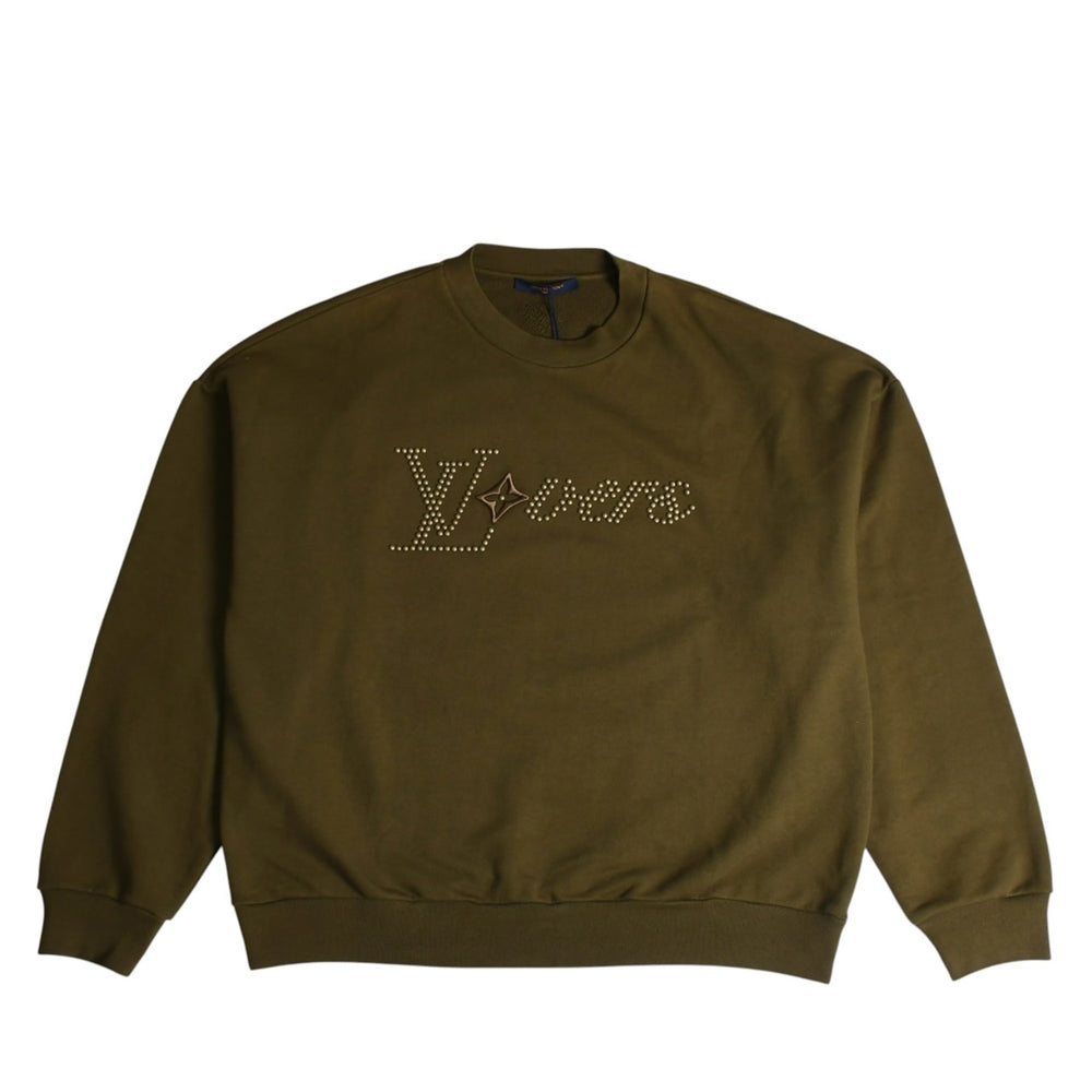 LOUIS VUITTON Cotton Signature Crew Neck Sweatshirt Sweatshirt Size XL Khaki Green RM241 FWC HQY88W Used 4a010236